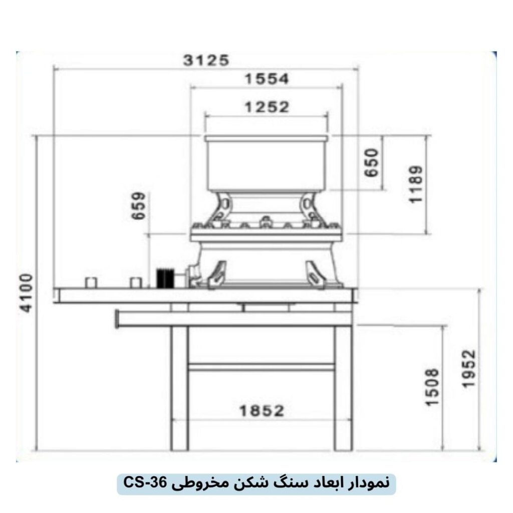 ابعاد سنگ شکن مخروطی CS-36-min